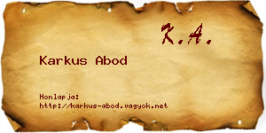 Karkus Abod névjegykártya